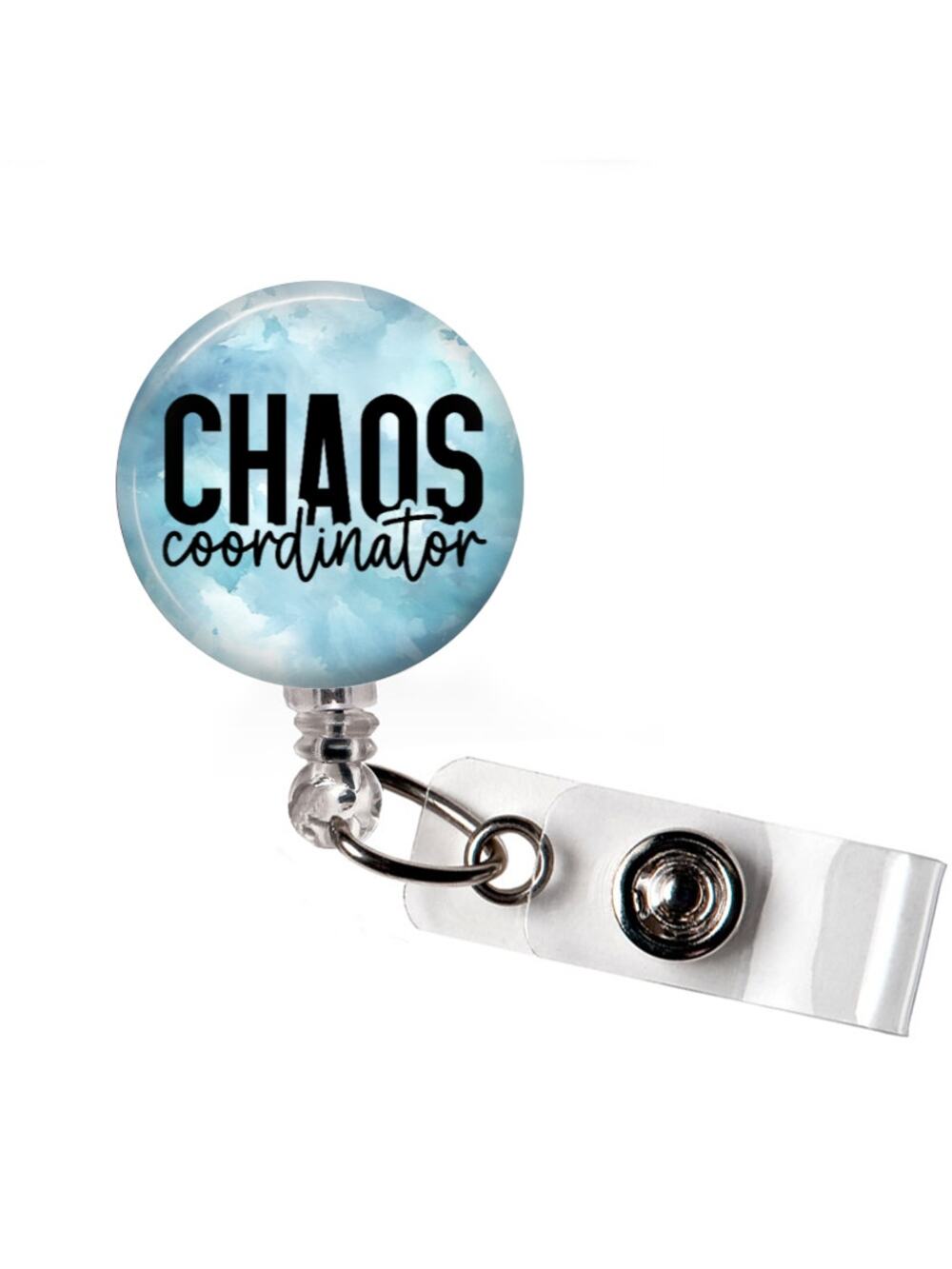 Chaos Coordinator Badge Reel Nurse Gift Retractable ID Holder